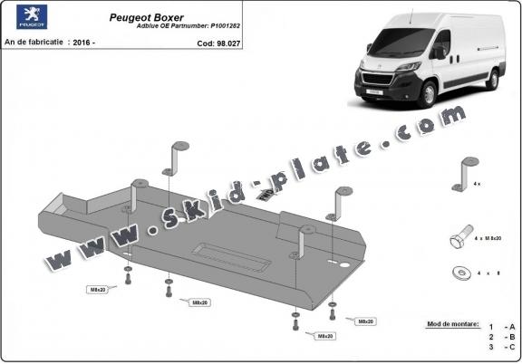 Steel AdBlue tank plate Peugeot Boxer